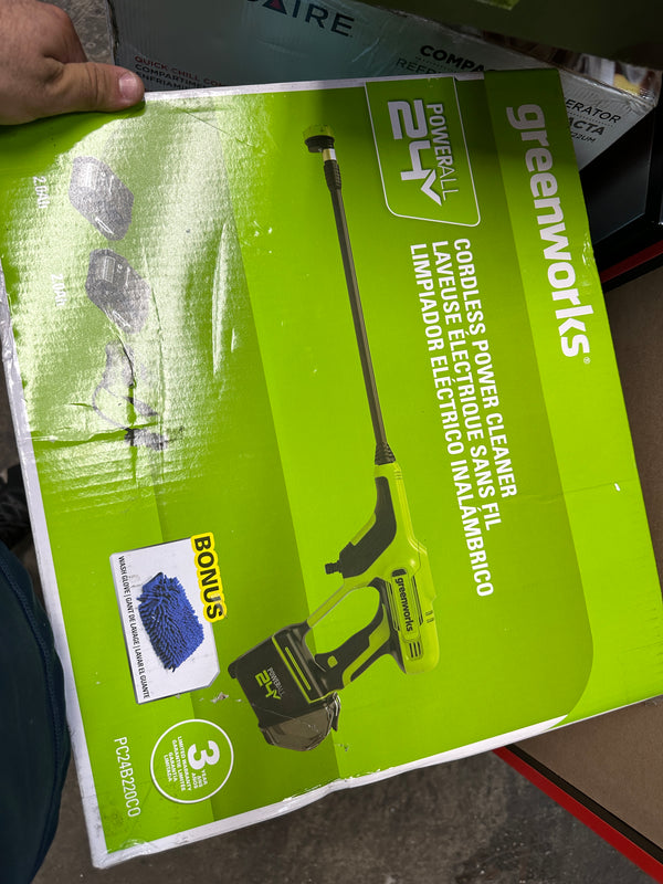 GREENWORKS 24V 600 PSI 0.8 GPM Cold Water Cordless Power Cleaner w/ 4.0 Ah USB Battery & Charger