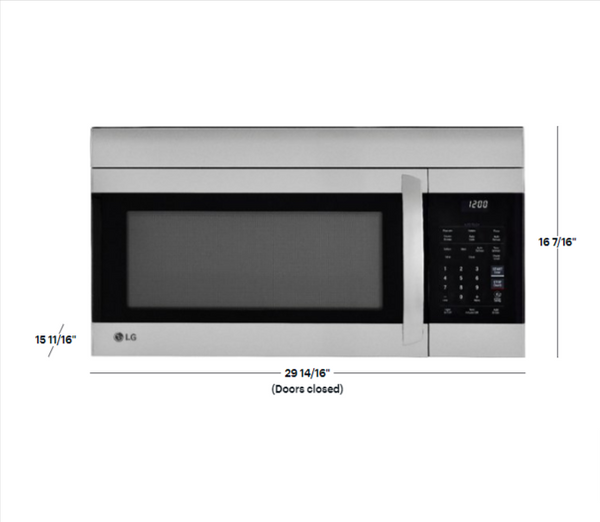 LG - 1.7 Cu. Ft. Over-the-Range Microwave with EasyClean - Stainless Steel Model:LMV1764ST