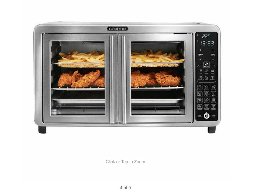 Gourmia XL Digital Air Fryer Toaster Oven with Single-Pull French