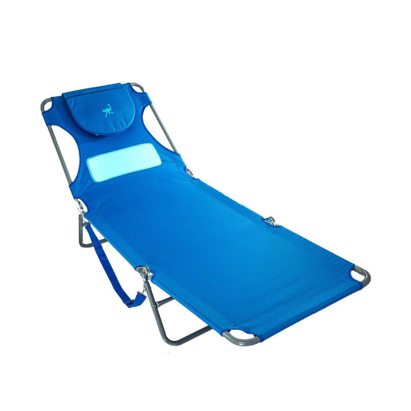 Ostrich Comfort Lounger Face Down Sunbathing Chaise Lounge Beach Chair, Blue