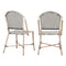 Better Homes & Gardens Parisian Steel Armless Chair, Black and White, Set of 2