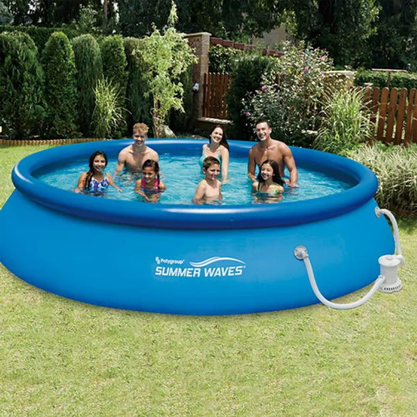 Summer Waves 15'x36" Quick Set Inflatable Above Ground Pool & Filter Pump Round