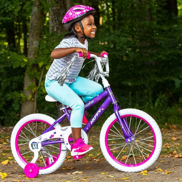 Huffy 18 in. Sea Star Kids Bike for Girls Ages 4 and up,Child, Metallic Purple
