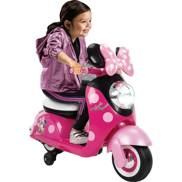 SMALL DAMAGE Disney Minnie Mouse 6V Euro Scooter Ride-on Battery-Powered Toy for Girls