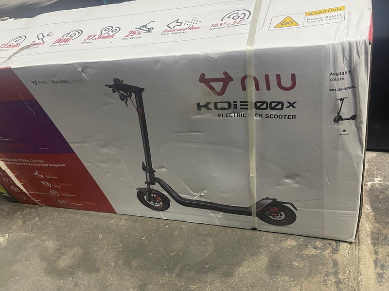 NIU - KQi 300X Foldable Electric Kick Scooter W/ 37 mi Max Range & 23.7 mph Max Speed - Space Grey