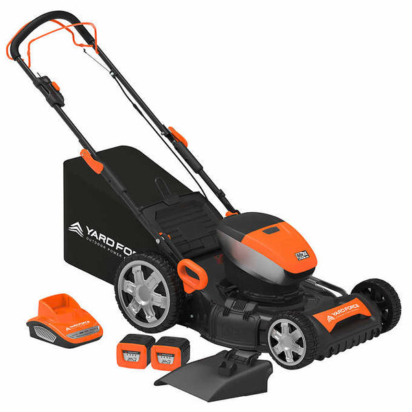 Yardforce 60v Self-Propelled Mower with 2 4Ah Batteries, Rapid Charger