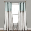 Lush Decor Linen Button Button 84" x 40" Solid Blue Cotton Blend 3" Rod Pocket Single Window Panel