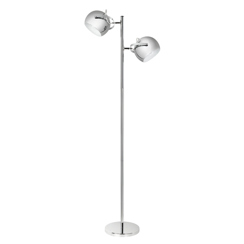 Globe Electric Miles 2-Light Adjustable Head Chrome Floor Lamp, 12807