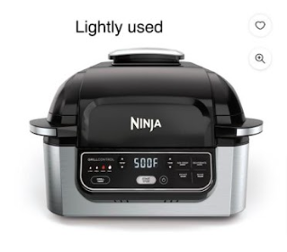USED Ninja AG301 Foodi 5-in-1 Indoor Grill with Air Fry, Roast, Bake & Dehydrate, Black/Silver