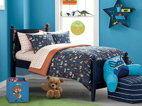 FULL American Kids Woodland Safari Boy 5 Piece Bed in a Bag Bedding Set