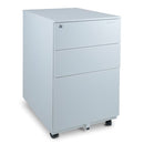 Aurora Modern SOHO Design 3-Drawer Metal Mobile File Cabinet with Lock Key Sliding Drawer,