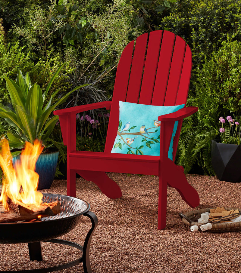 Mainstays Wood Outdoor Adirondack Chair, Red Color