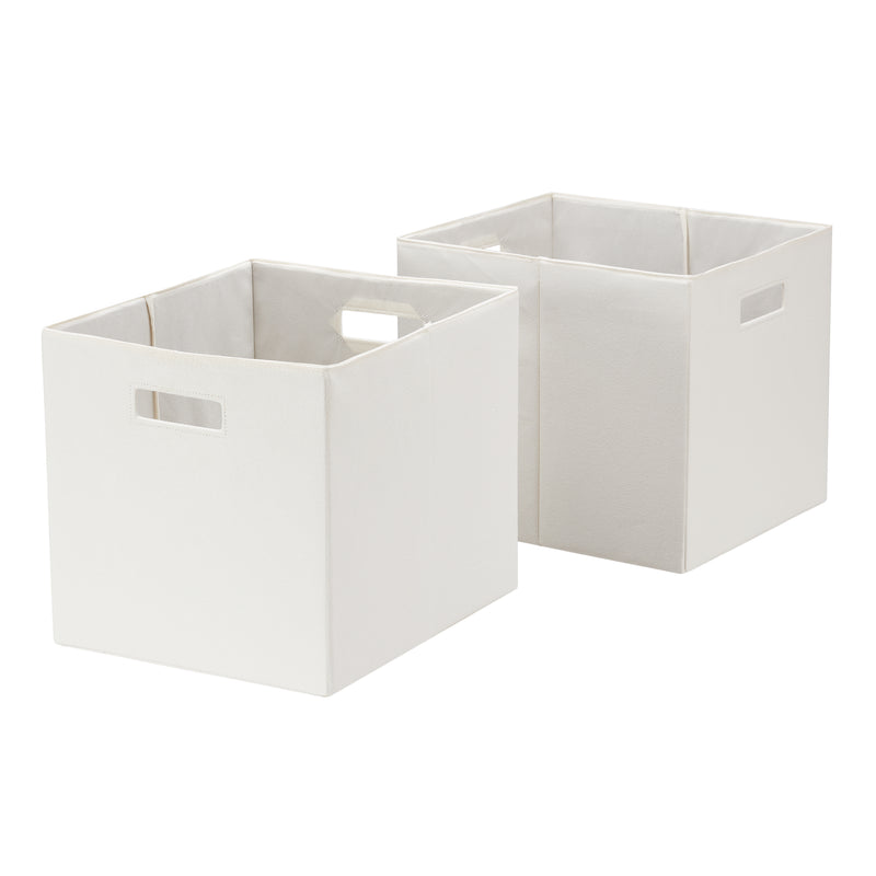 2 PACK Better Homes & Gardens Fabric Cube Storage Bins (12.75" x 12.75") Vanilla Dream