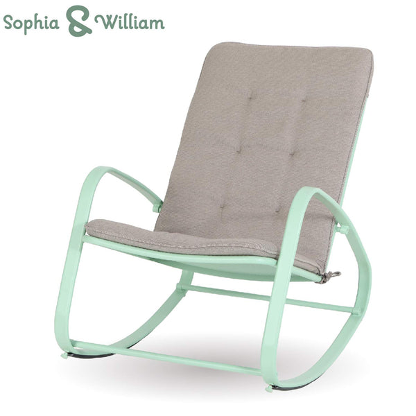 MF Studio Outdoor Patio Rocking Chair Padded Steel Rocker Chairs Support 300lbs, Green