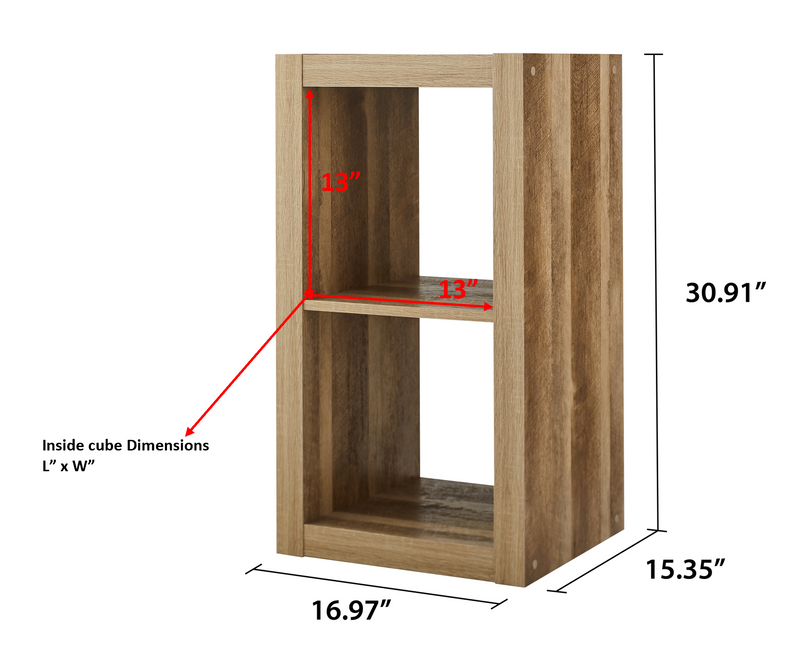 Better Homes & Gardens 2-Cube Storage Organizer, Weathered