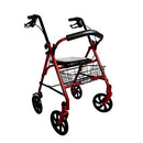 Healthline Walker Rollator With Seat and Basket, Wheeled Rollator with Backrest