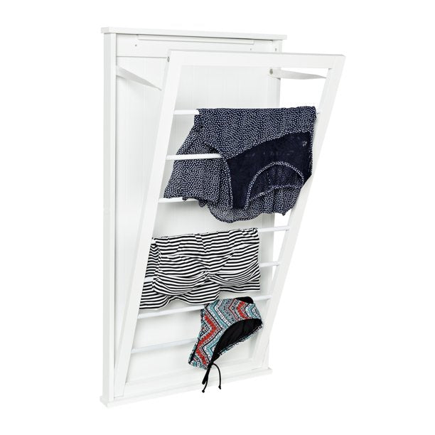 Honey Can Do Large Wall-Mounted Drying Rack, White 24 in x 2.2 in x 42 in