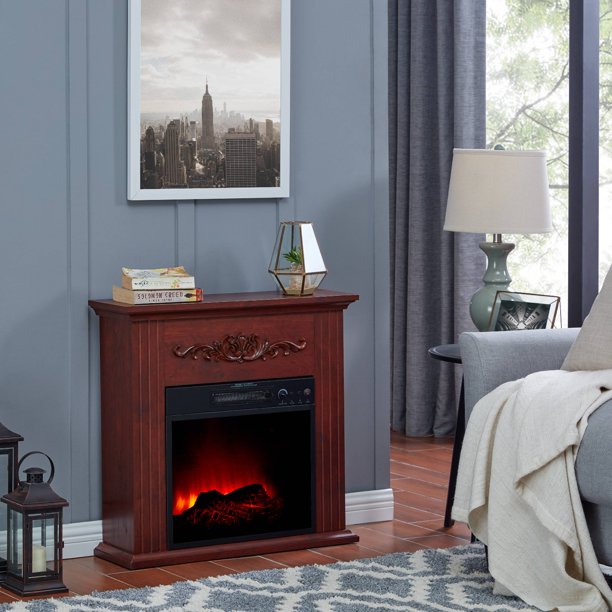 Bold Flame 28 inch Electric Fireplace Heater, Chestnut