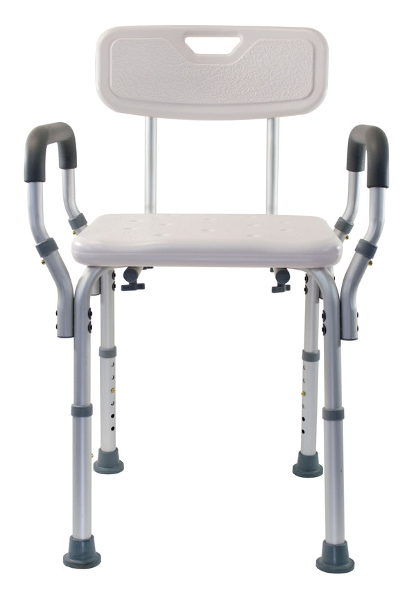 Essential Medical Supply Adjustable Molded Shower Chair with Arms & Back