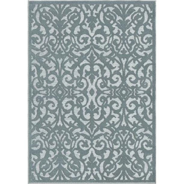 My Texas House Ladybird, Modern Farmhouse, Damask, Woven Area Rug, 5'2" x 7'6"