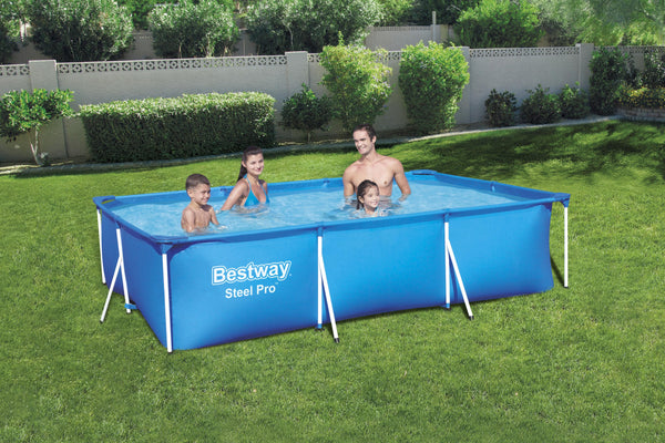 Bestway Steel Pro 9'10" x 6'7" x 26" Rectangle Above Ground Pool Swimming Pool