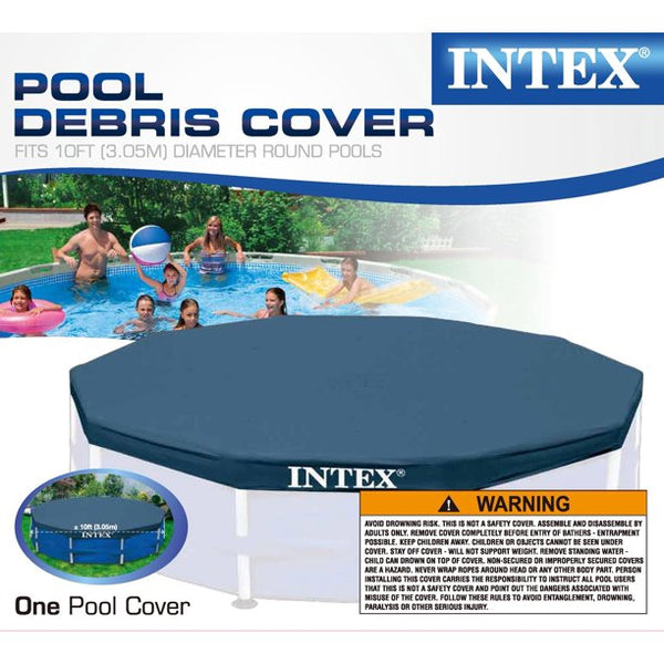 Intex 10' Round Frame Above Ground Pool Debris Cover with Drain Holes