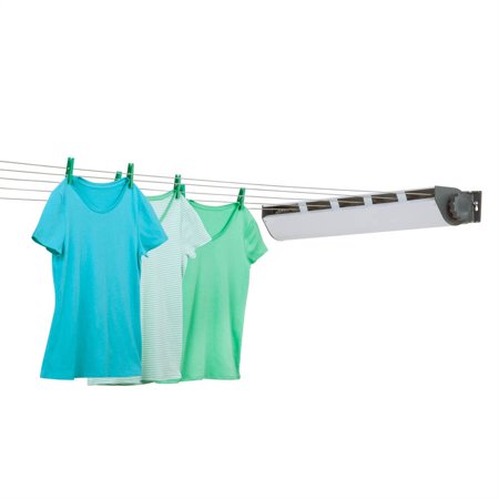 Honey Can Do Retractable Clothesline Dryer with 5 Lines, (Gray/White)