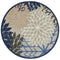 Nourison Aloha Indoor/Outdoor Tropical Floral Blue/Multicolor 4' x ROUND Area Rug, (4' Round)