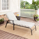 Mainstays Belden Park Cushion Steel Outdoor Chaise Lounge - Gray/White