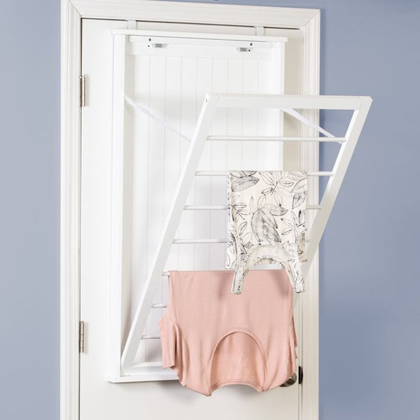 Honey Can Do Large Wall-Mounted Drying Rack, White 24 in x 2.2 in x 42 in