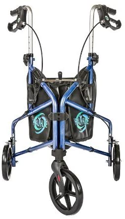 HEALTHLINE 3 Wheel Rollator Walker for Seniors, Foldable Lightweight Three Wheel Walker Traveler