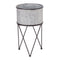 Mainstays Karvel Galvanized Metal Column Planter with Stand, 15.7 in Dia x 28 in H