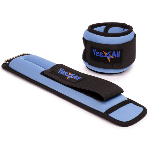 Yes4All Ankle / Wrist Neoprene Weight, Pair (2 lbs, Blue)