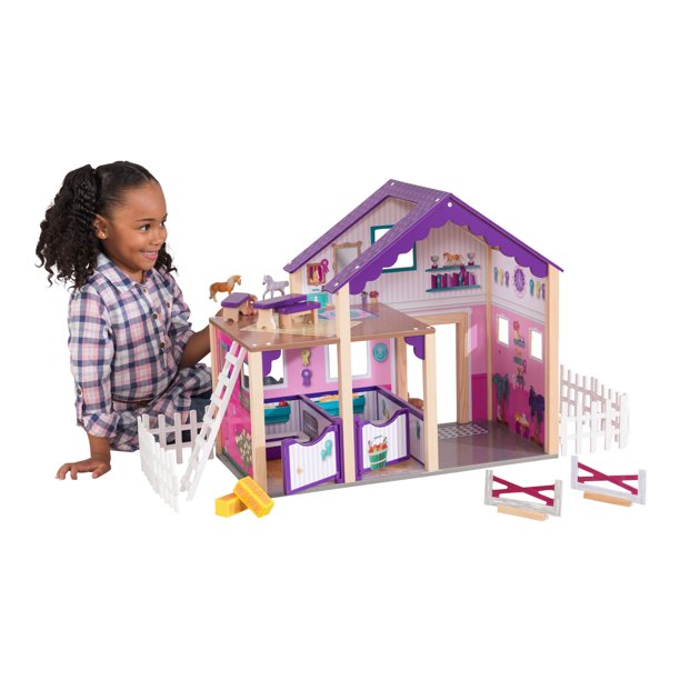 KidKraft Deluxe Horse Stable Playset for Two Play Horses With Accessories