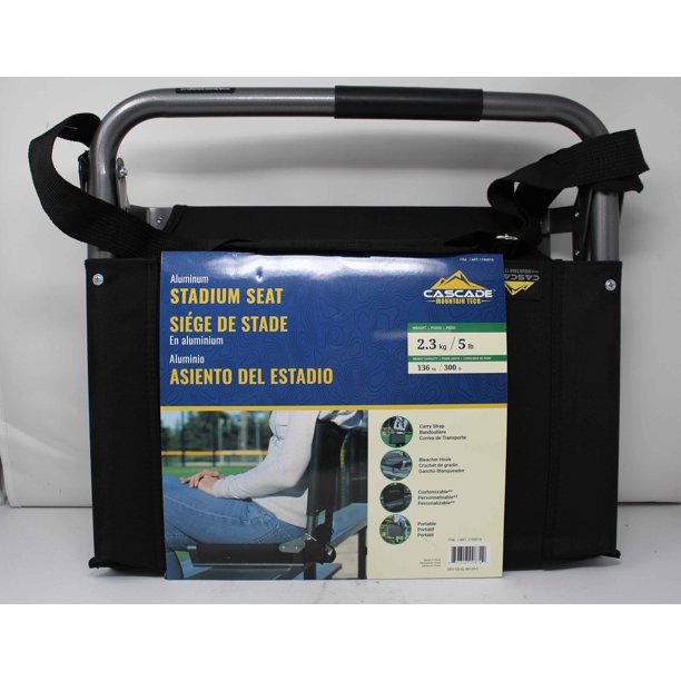 Cascade Mountain Tech Aluminum Stadium Seat 300LBS CAPACITY Black W/Carry