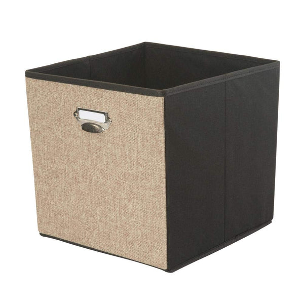 Simplify Collapsible Linen Look Cubes, Folds Away for Storage, Natural (12.8" x 12.8" x 12.8")