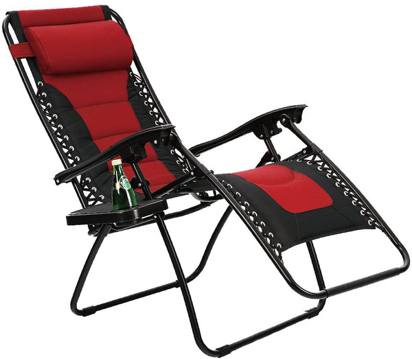 PHI VILLA Padded Zero Gravity Chair with Cup Holder