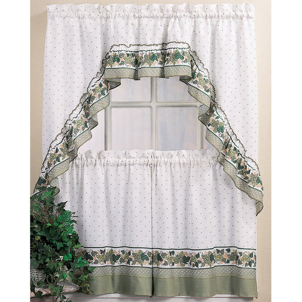 CHF & You Cottage Ivy Kitchen Curtains Tiers, 56" x 36" (4344258494513)