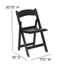 Flash Furniture HERCULES Series 1000 lb. Capacity Resin Folding Chair with Black Vinyl Padded Seat