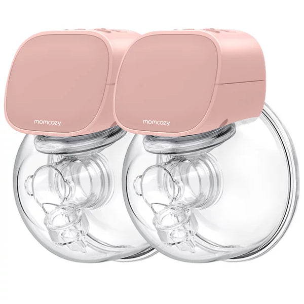 Momcozy Double Wearable Breast Pumps, Portable Electric Breast Pump Mom Cozy 24mm Light Pink