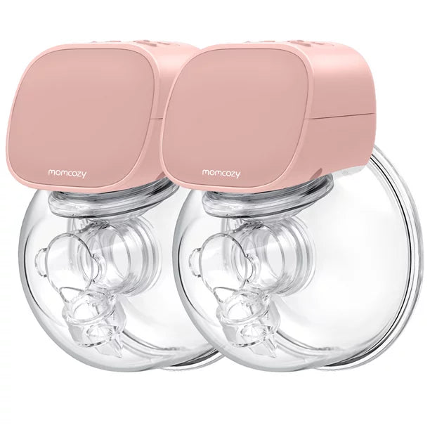 Momcozy Double Wearable Breast Pumps, Portable Electric Breast Pump Mom Cozy 24mm Light Pink