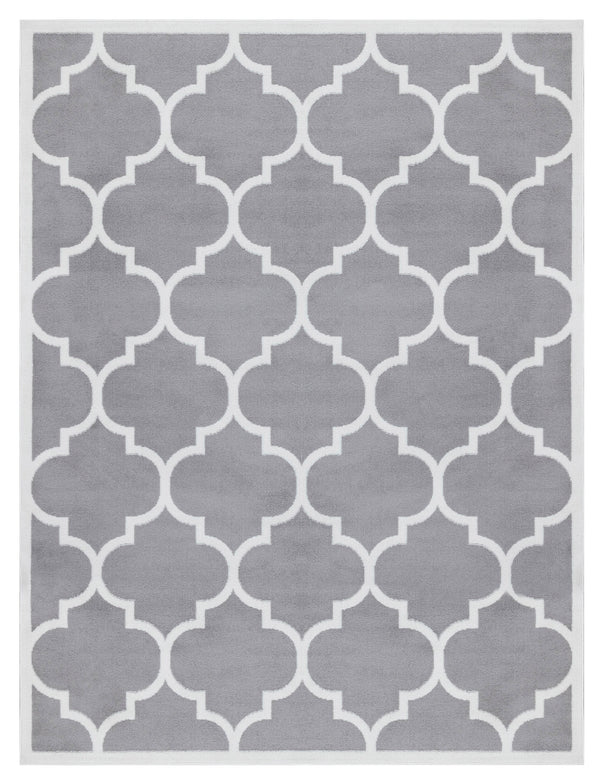 Ottomanson Paterson Moroccan Trellis Area Rug, Gray, 5'3"X7'