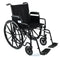 Equate Wheelchair With Large 18-Inch Padded Seat, Removable Swing-Away Footrests, Foldable, Black