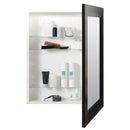 Zenna Home Recessed/Wall Mount Framed Mirror Cabinet, 24.625" x 30.625", Black