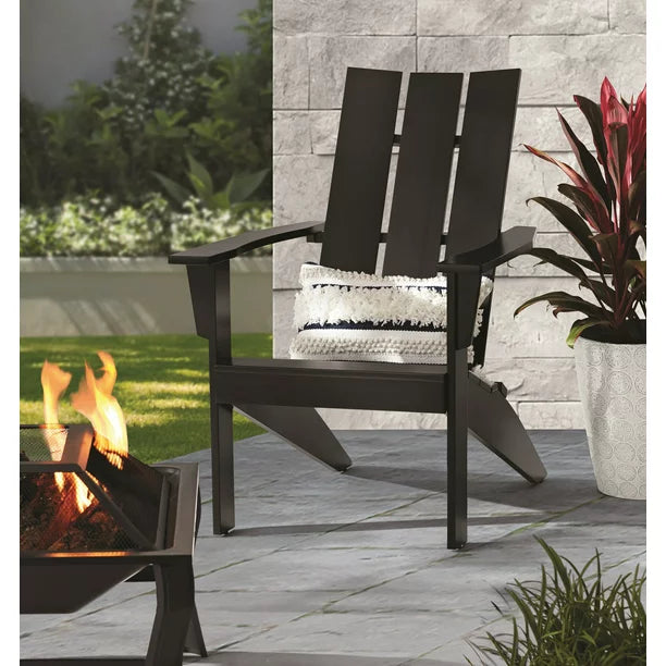 Mainstays Wood Outdoor Modern Adirondack Chair, Black Color