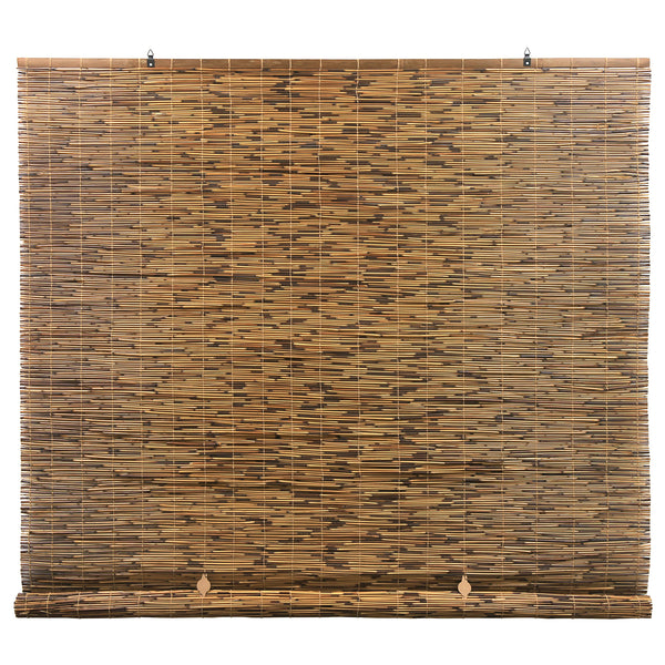 Radiance 6' x 6' Cord Free Peeled and Polished Reed Roll-Up Outdoor Sun Shade, Cocoa (3930961313859)