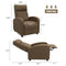 Single Recliner Thick Padded Push Back Fabric Recliner for Living Room, Brown