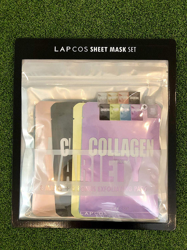 LAPCOS Sheet Masks Variety Set 8 Masks + 2 Bonus Exfoliating Pads (4495109619761)
