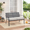 Mainstays Alexandra Square with Cushions Steel Outdoor Loveseat - Gray and Black