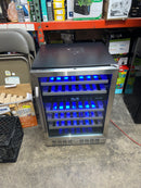 NewAir - 24” Built-in 46 Bottle Dual Zone Compressor Wine Cooler with Beech Wood Shelves